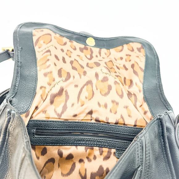 Aimee Kestenberg Fierce & Fab Black Shearling Leather Saddlebag Handbag - Picture 7 of 7